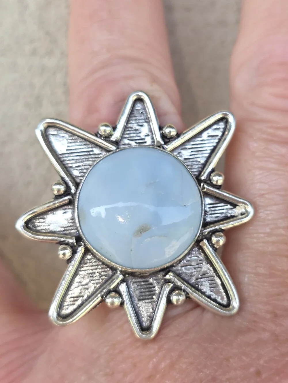 Owyhee Opal Starburst Gemstone Ring In 925 Sterling Silver (7)